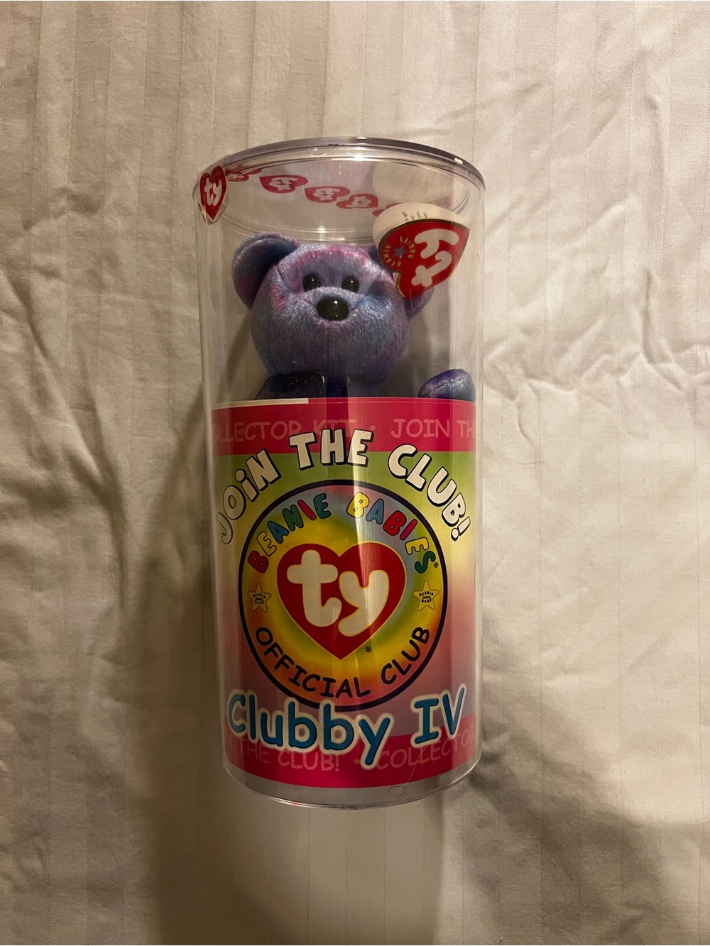 Ty Clubby IV Beanie Baby Bear *Still Sealed* - Purple Blue